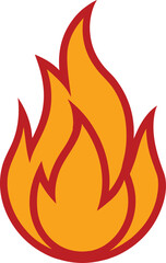High quality vector fire flame clipart illustration design. Vector wildfire and red hot and yellow bonfire, animated flame. Spicy food symbol flat vector icon for apps and websites.