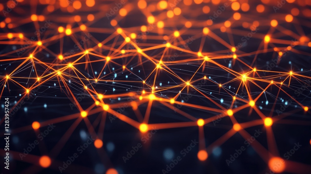 Aufkleber a network of data servers with glowing connections, representing big data infrastructure.