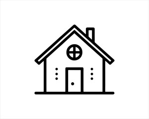 Minimal outline house logo design vector illustration. 