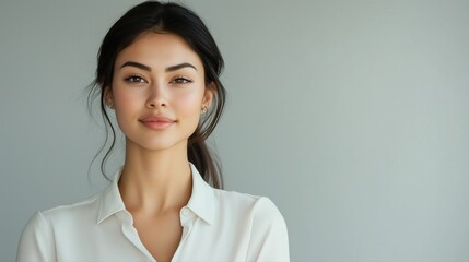 Confident Young Woman in Office Environment Portrait with Professional and Elegant Style