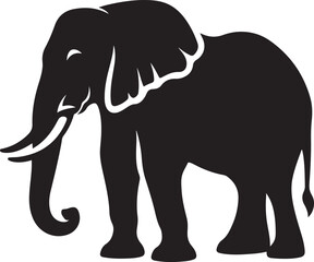 Elephant silhouette set collection isolated black on white background vector illustration
