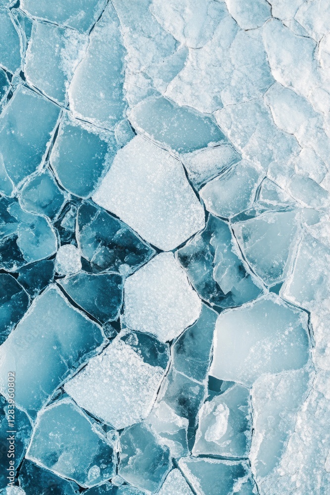 Poster processed collage of thick layer of cracked ice texture. background for banner, backdrop or texture 