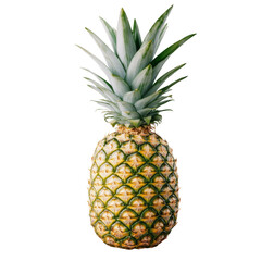 Fototapeta premium Fresh pineapple with transparent background png format vibrant color studio setting close-up view for food lovers