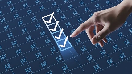 Business compliance of document management. Document or file icons and checkmark. Businessman stored documents on server according to law.