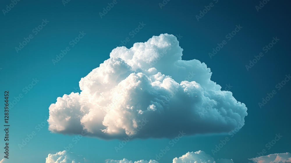 Aufkleber soft white cloud floating gently in the bright blue sky creating a serene and tranquil atmosphere