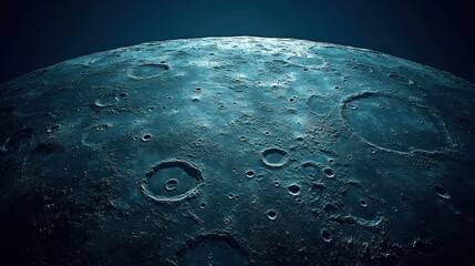 Lunar Surface, Close-up View, Dark Sky Background, Space Exploration