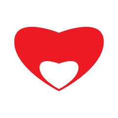 red heart isolated on white