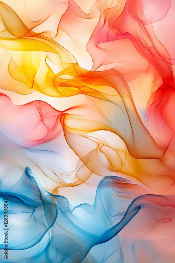 Poster vibrant color waves ideal for web and mobile backgrounds.