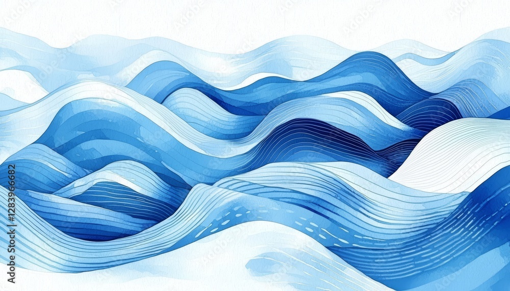 Poster unique graphic resource showcasing water wave elements in a banner format.