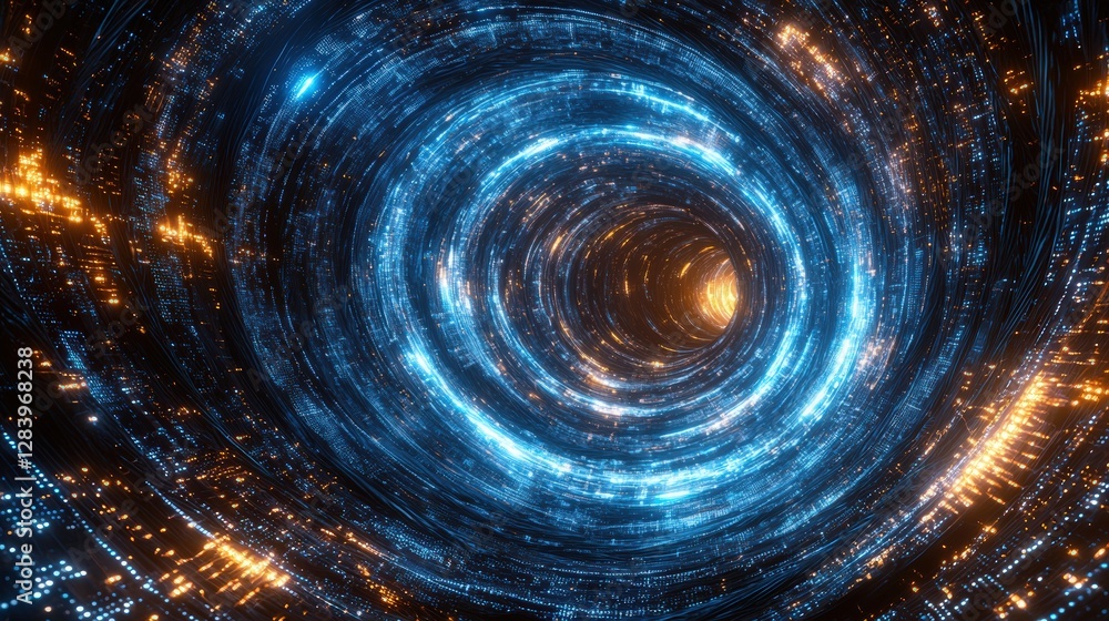 Poster mesmerizing spiral of bright light creating an enchanting visual experience for the viewer to enjoy