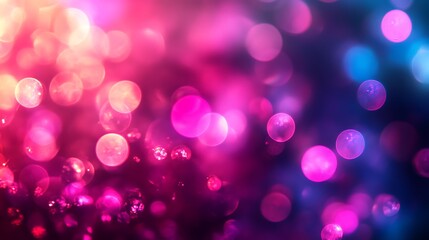 Beautiful blurred bokeh lights with hues of pink and blue