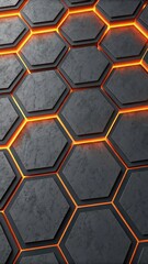 Obraz premium Technology Background: Hexagon Pattern with Glowing Light Effects
