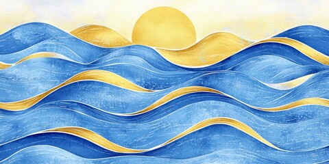 Cartoon-style art with a happy teal sun enhancing the coastal theme. 