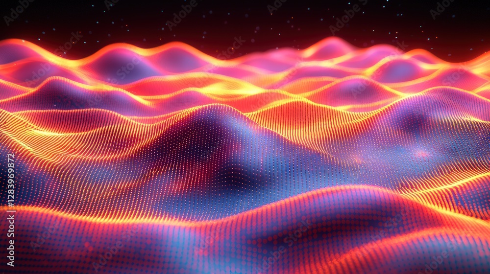 Poster captivating wave of light flowing gracefully in a fluid motion creating an enchanting visual effect