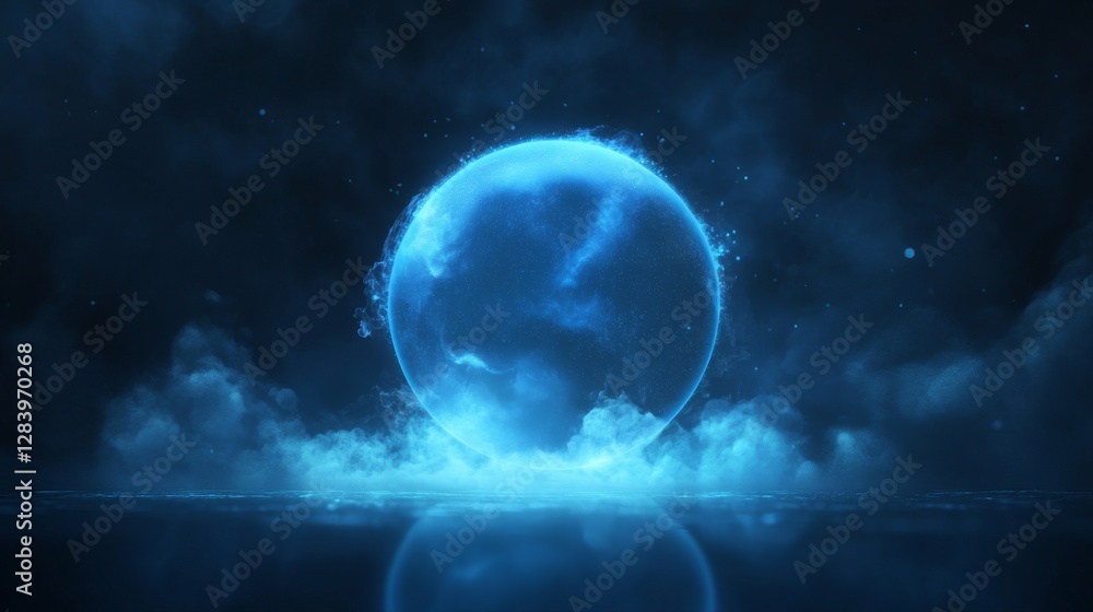 Aufkleber a blue weather icon illustrates the study of atmospheric conditions for accurate weather forecasting