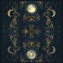 Celestial Moonlit Symmetry &ndash; Mystic Sacred Geometry & Lunar Art