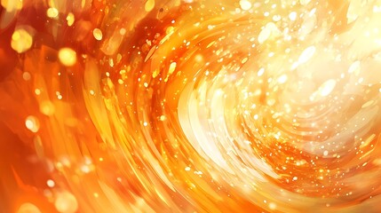 Golden orange spiral with bright spots and streaks of light