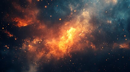 A vibrant depiction of cosmic nebulas and stellar energy