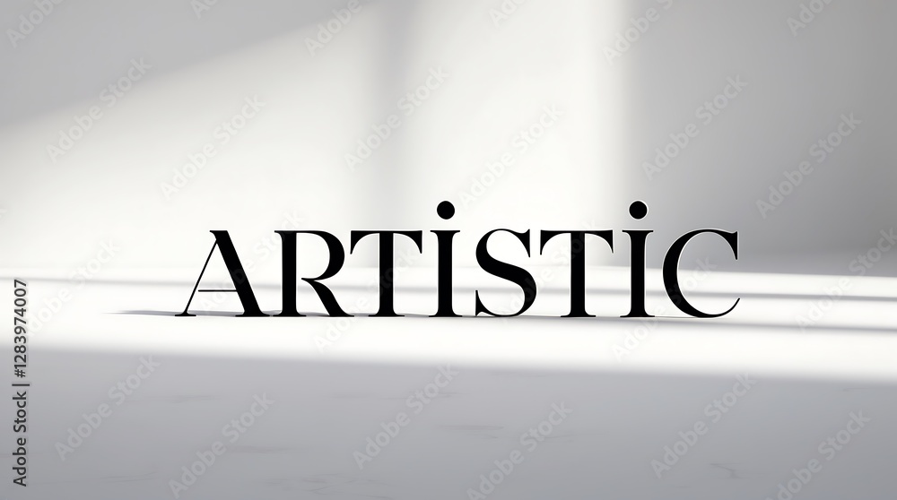 Aufkleber creative typography example demonstrating the word 'artistic' in a minimal setting