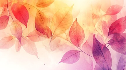 Beautiful leaves of various colors are featured in this image