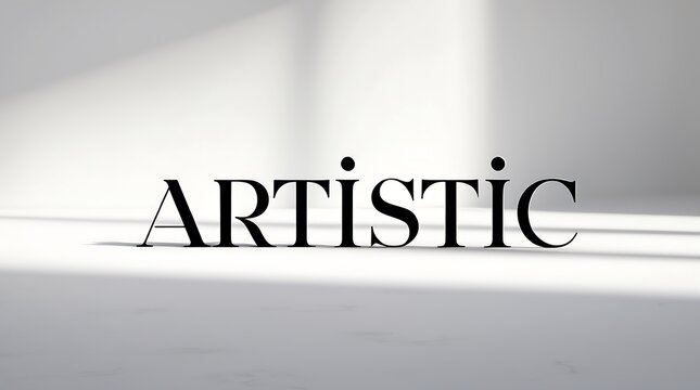 Creative typography example demonstrating the word 'ARTISTIC' in a minimal setting