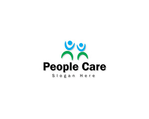 Creative People Care Concept Logo Design Template