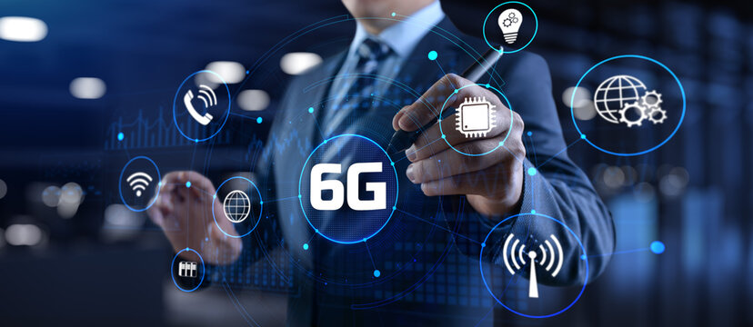 6G Six generation high speed mobile internet wireless  connection.