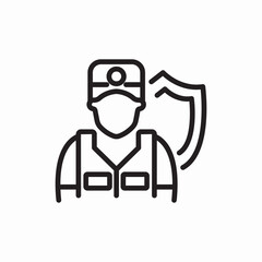 security guard shield icon vector sign