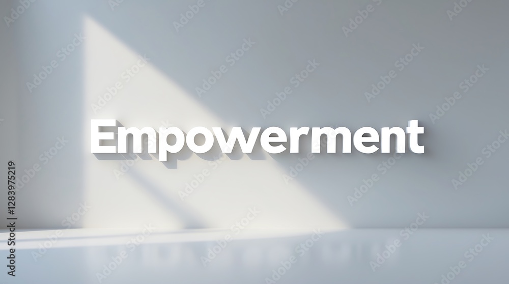Aufkleber empowerment message displayed with soft shadows on a clean surface in a bright room