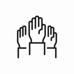 raised hands voting icon vector sign