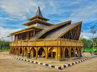 Mosque made from bamboo