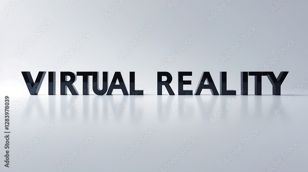 Poster exploring the concept of virtual reality with bold typography