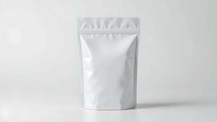 Matte White Stand Up Pouch Packaging Mockup | Ziplock Bag for Food, Coffee, Powder & More.