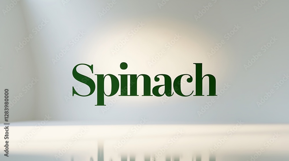 Poster fresh spinach displayed in a minimalistic setting with elegant typography