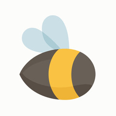 Friendly Cartoon Headless Bee with Light Blue Wings