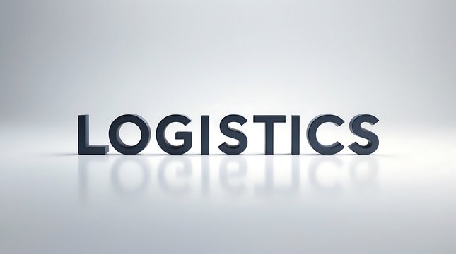 Logistics text with shadow effect showcased on a smooth surface
