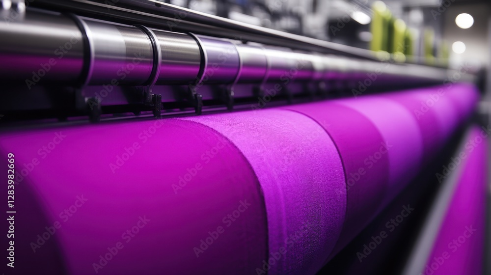 Poster a fabric inspection machine ensuring quality control in textile production