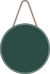 Illustration of a hanging sign board with blank copy space. Empty sign board with rope for your design. 