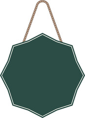 Illustration of a hanging sign board with blank copy space. Empty sign board with rope for your design. 
