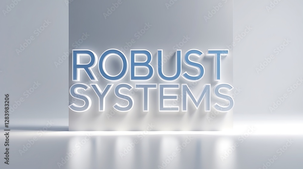 Poster Modern typographic design showcasing robust systems on a clean backdrop
