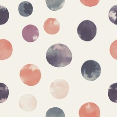 Seamless Minimalistic Pastel Circles Pattern Wallpaper for Modern Interiors