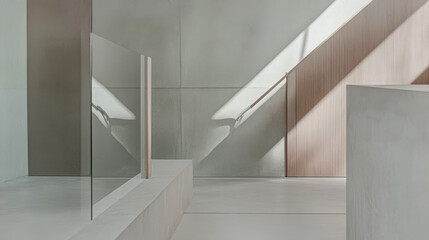 Obraz premium Modern architectural interior with natural light and minimalistic design elements