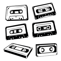 Naklejka premium audio cassette tape vector