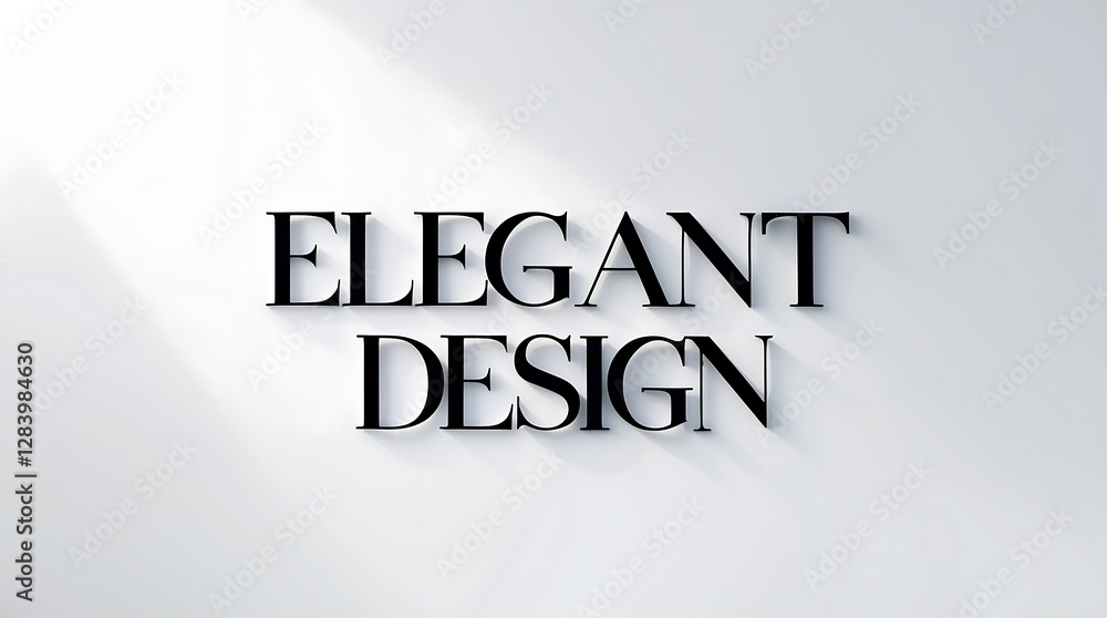 Poster elegant typography with shadows on a neutral background showcasing modern style