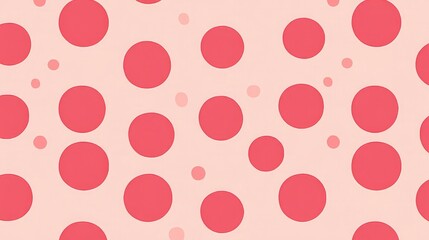 A seamless pattern of pink polka dots on a lighter pink background, creating a playful and cheerful design.