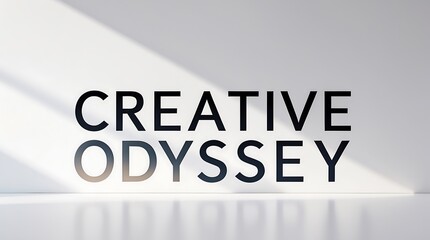Creative odyssey text in modern typography with natural light backdrop