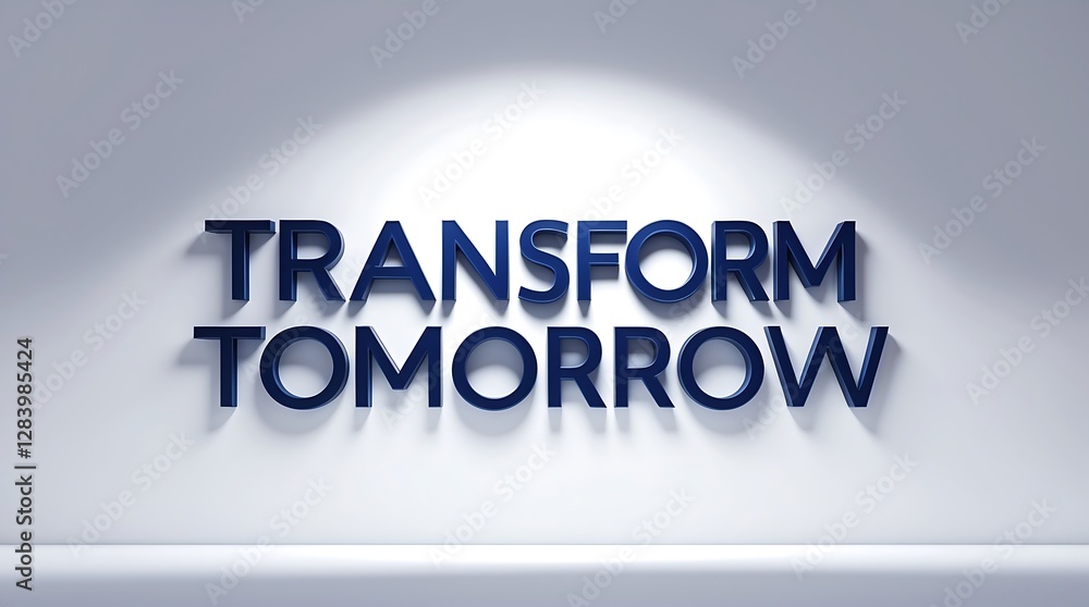 Poster modern typography display emphasizing the concept of transformation and future