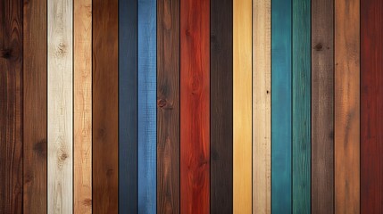 Fototapeta premium Vibrant Painted Wood Planks: A Colorful Texture Image AI Generated