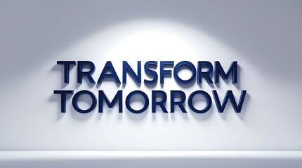 Modern typography display emphasizing the concept of transformation and future