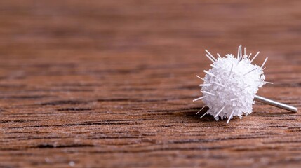 White Spiky Jewelry on Wooden Table